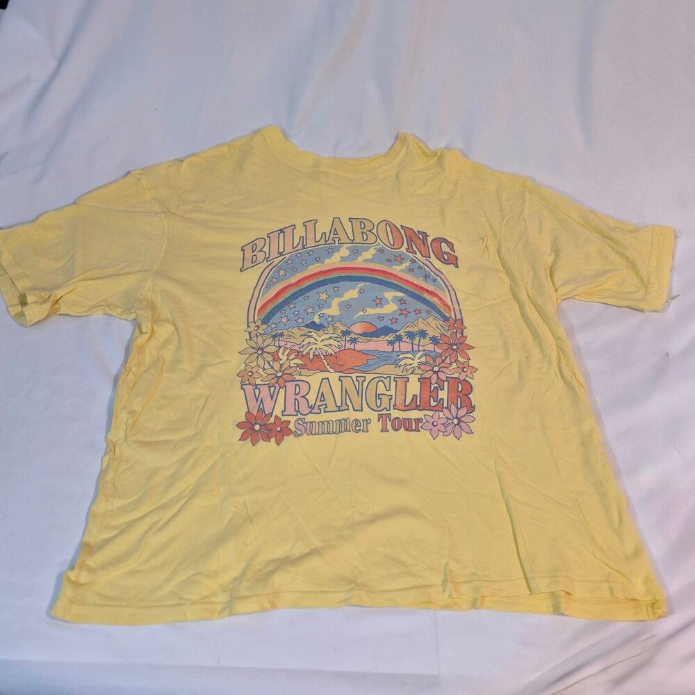 Billabong x Wrangler Summer Tour Graphic Pocket T-Shirt Yellow Small